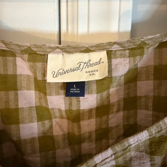Madewell Green Plaid Women's Top - Picture 3 of 3